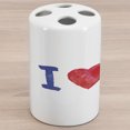thumbnail image 1 of Pride Ceramic Toothbrush Holder, Display of I Love Pride Theme with Watercolor Heart Rainbow Flag Grunge, Decorative Versatile Countertop for Bathroom, 4.5" X 2.7", Multicolor, 1 of 4