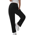 thumbnail image 5 of Women's Maternity Joggers Over Bump Stretchy Sweatpants Workout Sports Lounge Pregnancy Pants with Pockets Black XL, 5 of 6