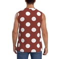 thumbnail image 4 of Balery Maroon And White Polka Dot Camisetas sin mangas para hombre, absorbe la humedad y protege contra el mal olor.-3X-Large, 4 of 7