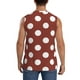 thumbnail image 4 of Balery Maroon And White Polka Dot Camisetas sin mangas para hombre, absorbe la humedad y protege contra el mal olor.-Small, 4 of 7
