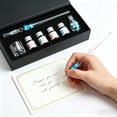 thumbnail image 2 of Btomtd Flower Glass Pen Set Include Multiple 20ml Ink Bottles Pen Rack Brush Washing Cup With Crystal Glass Ideal Gift For Birthday Festival, 2 of 7