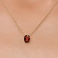 thumbnail image 3 of Gem Stone King 14K Yellow Gold Red Garnet Pendant Necklace for Women | 1.50 Cttw | Gemstone January Birthstone | Oval 8X6MM | With 18 inch Chain, 3 of 6