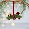 thumbnail image 3 of Christmas Wreath Bows with Jingle Bells and Pinecone Hanging Christmas Tree Topper Xmas Bow Pine Cones with Bell Pendant Decorative Bows Ornament for Party Decoration Kitchen Cabinet-D, 3 of 6