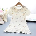 thumbnail image 7 of OVAFBAU Girls Dresses Summer Outfits Graphic Short Sleeve Nightgown Sundress Collar Sundress, 7 of 7