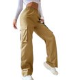thumbnail image 4 of FASHIONWT Casual Pockets Straight Fit Women Cargo Pants, 4 of 4