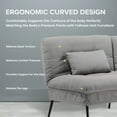 thumbnail image 5 of COMHOMA Convertible Futon Sofa 68″ Fabric Couch with Adjustable Backrest Sleeper Sofa,Gray, 5 of 12