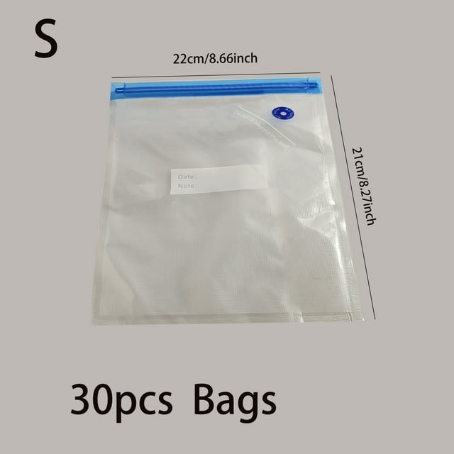 Estbridge 30pcs/ Batch Reusable Plastic Zipper Vacuum Sealing Bags Uncoated for Kitchen Tools Fresh Food Storage New FreshKeeper Food Storage Bags