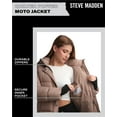 Steve Madden Womens Winter Jacket Insulated Quilted Moto Puffer