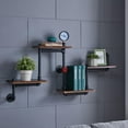 thumbnail image 3 of Danya B. 4-Tier Wall Mount Corner Or Straight Staggered Floating Industrial Rustic Pipe Shelving Unit, 3 of 9