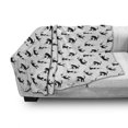 thumbnail image 3 of Cat Soft Flannel Fleece Throw Blanket, Domestic Animals Chasing After Yarn Balls Jumping Playful Kitties Feline Fun, Cozy Plush for Indoor and Outdoor Use, 50" x 70", Black White, by Ambesonne, 3 of 6