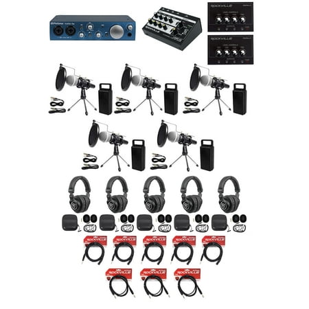 Presonus AudioBox iTwo 5-Person Podcast Podcasting Recording Kit Mics+Headphones
