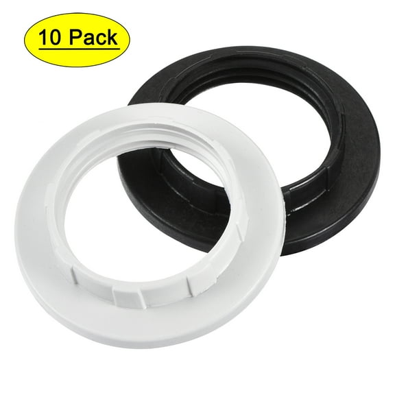 Uxcell E14 Light Socket Rings Lamp Shade Holder Adapter Ring 12Pcs Black 4Pcs White