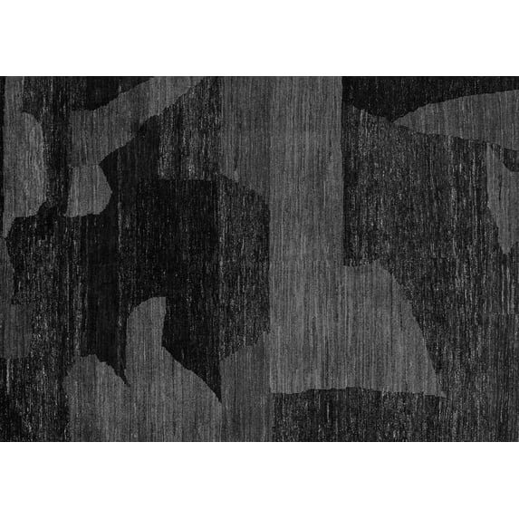 Ahgly Company Indoor Rectangle Abstract Gray Modern Area Rugs, 3' x 5'