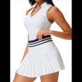 thumbnail image 2 of Falda de Tenis para Mujer, Falda de Golf Acanalada, Falda Deportiva Plisada con Media Cremallera, Pantalones Cortos y Sujetador Incorporados XL, 2 of 8
