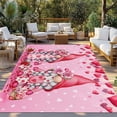 thumbnail image 2 of Valentine's Day Outdoor Rug for Patio/Deck/Porch, Non-Slip Large Area Rug 6 x 9 Ft, Ombre Pink Gnomes Love Roses Romantic Indoor Outdoor Rugs Washable Area Rugs, Reversible Camping Rug Carpet Runner, 2 of 8