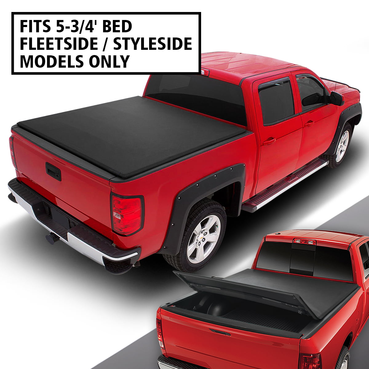 For 2007 to 2018 Chevy Silverado / GMC Sierra 1500 5.75' Bed Fleetside Tri Fold Adjustable Soft