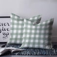 thumbnail image 3 of Green Farmhouse Throw Pillow Covers, Soft Pillowcases with Invisible Zipper, Buffalo Plaid Check Lattice White Grid Decorative Square Pillow Cushion Covers for Living Room Couch Sofa Bed 26x26 Inches, 3 of 8