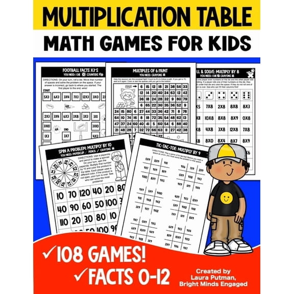 Multiplication Facts Practice for Kids Multiplication Table Games: Math Games for Kids, (Paperback)
