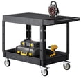thumbnail image 1 of VEVOR Chariot Utilitaire à 2 Tablettes 550 Lb Chariot de Service 37 x 25,4 Pouces avec Roues, 1 of 9