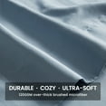 thumbnail image 7 of Sleep Zone Striped Cooling Sheets Set King Size - Fitted Flat Sheet & Pillowcase Sets 4 Piece - Super Soft Stripe Bed Sheet, Easy Care, Deep Pocket (Flint Blue, King), 7 of 7