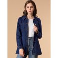 thumbnail image 2 of INSPIRE CHIC Women's Button Up Boyfriend Paper Bag Waist Loose Denim Jackets, 2 of 6