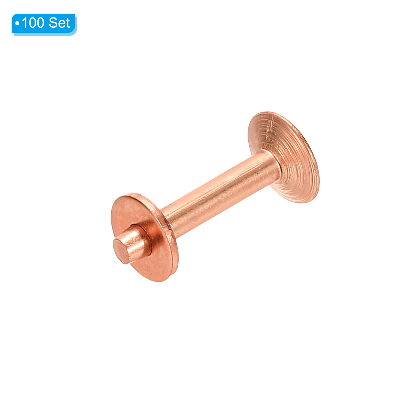 10x3.3x19mm Studs for Clothing, 100 Sets Spikes for Clothes Studs and Spikes Leather Rivets Burrs Copper Fastener Metal Screw Posts for Leather Jacket Crafting Crafts Fabric