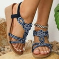 thumbnail image 2 of Rhinestones Wedge Sandals for Women Ladies Bohemian Vintage High Heels Slingback Dress Sandals, 2 of 4