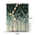 thumbnail image 2 of Modern Geometric Bathroom Waterproof Bath Shower Curtain1pcs-green, 2 of 3