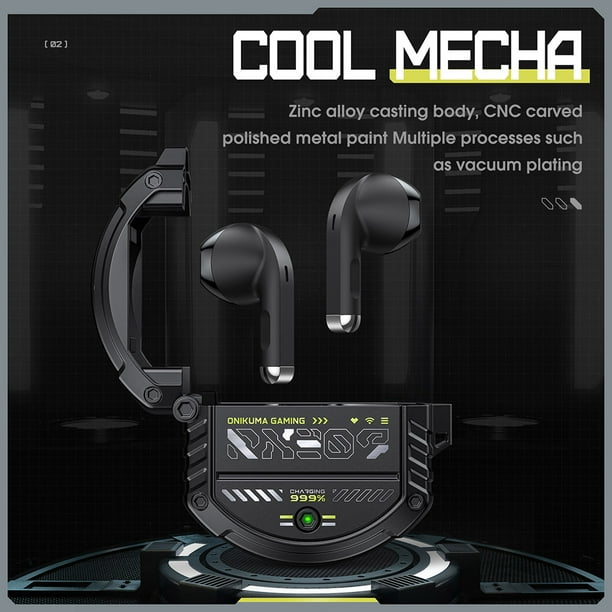 Audífonos inalámbricos ONIKUMA con control táctil, juegos deportivos, auriculares compatibles con Bluetooth