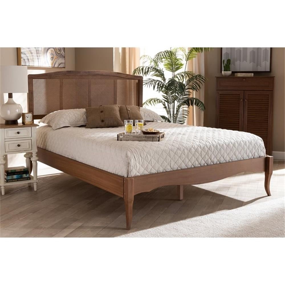 Baxton Studio Marieke King Size Ash Brown Finished Wood Platform Bed
