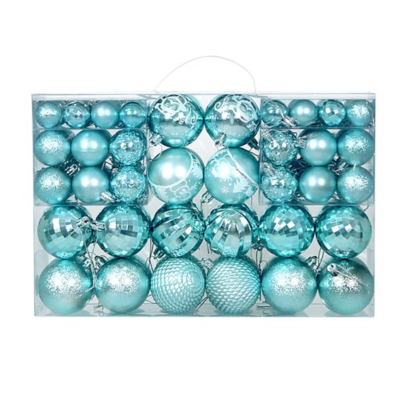 Twfbrm Christmas Tree Ball Ornaments Set, 100ct Assorted Shatterproof Christmas Balls Decorations, Christmas Tree Decorative Hanging Baubles for Holiday Weeding Party Home Decor