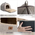 thumbnail image 3 of Cama para gatos WINDRACING Cueva casa de gato tienda de campaña con almohada acolchada extraíble, 3 of 5