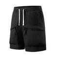 thumbnail image 3 of Busydd Mens Shorts S-4XL Trendy Solid Color Summer Shorts Loose Oversized Elastic Waist Drawstring Casual Shorts Plus Size Shorts with Zipper Pockets, 3 of 8