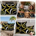 thumbnail image 5 of Yellow Geometric Outdoor Waterproof Pillow Covers, Modern Abstract Simple Lines Black Decorative Square Throw Pillowcase Sofa Cushion Sham for Patio/Couch/Chair, 26"x26" 2 Pack, 5 of 8