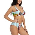 thumbnail image 2 of Wukai Funny Christmas Gnome Women's Bikini Set Two Piece,wimsuit High Waisted V Neck Twist Front Adjustable Spaghetti Straps Bathing Suit-, 2 of 7