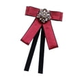 thumbnail image 2 of Broche de cinta de lazo Broche Decoración de corbata del cuello para mujeres Pon elegante Pin de la camisa Bownot Camiseta para blusa de uniforme Rojo, 2 of 8