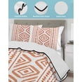 thumbnail image 4 of Orange Boho Full Size Down Alternative Comforter, Lightweight Comforter Quilt Bedding Set with Pillow Shams Vintage Southwestern Geometric Stripes All Seasons Bed Comforter Duvet Insert 78"x90", 4 of 7
