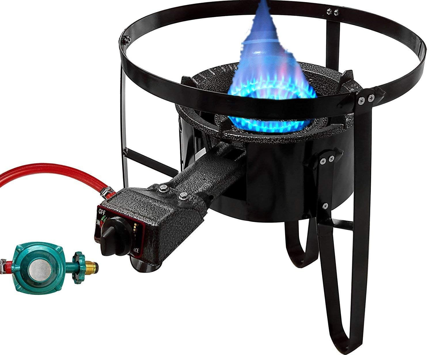 3 Ring LPG Gas Burner Cast Iron Cooker Hose Regulator BBQ Camp Stove Wok Outdoor 