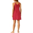 thumbnail image 3 of INSPIRE CHIC Women's Nightgown Sleeveless Sleepwear Elastic Wide Strap Sleep Shirt Short Nightshirt XL Claret, 3 of 6