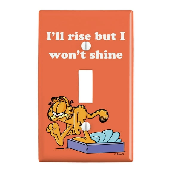 Garfield I'll Rise but I won't Shine Plastic Wall Decor Toggle Light Switch Plate Cover