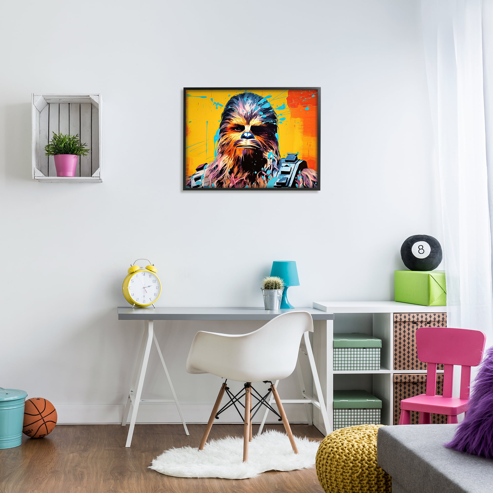 Stupell Industries Urban Splash Sci-Fi Creature Fairy Tales & Fantasy Painting Black Framed Art Print Wall Art, 30 x 24