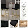 thumbnail image 5 of 27 Inch Bar Stool, Velvet Counter Height Bar Stools, Set of 4 Bar Chairs with Back and Metal Legs, Kitchen Island Counter Stools for Pub, Dinning Room, Cafes, 5 of 8