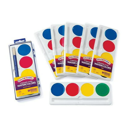Colorations 4 Best Value Jumbo Washable Watercolors - Set of 6 Refills (Item #