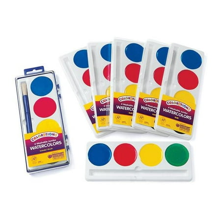 Jumbo Watercolor Set - Colorations 4 Best Value Jumbo Washable Watercolors - Set of 6 Refills (Item # RFIL4ST)
