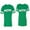 Men Green / Women Green, variant on Double Trouble Unisex Couple Matching Cotton Jersey style T-Shirt Contrasting stripes on sleeves (Men Green / Women Green) (Men XL / Women L)
