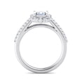 thumbnail image 3 of Blue Jewel 2.24 Ct Asscher Cut Lab Created Diamond Solitaire Engagement Ring - 14K White Gold Plated Jewelry with Halo Accents - Elegant Eternity Band for Women, 3 of 3