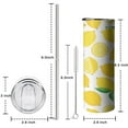 thumbnail image 5 of Lemon 20oz Tumblers with Lid Straw Vacuum Insulated Cup 20oz Tumbler for Spring Summer, 5 of 7