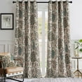 thumbnail image 2 of NICETOWN Floral Blackout Curtains 84 inches Long, Vintage Printed Blackout Curtains Room Darkening Thermal Insulated Drapes for Bedroom Living Room, Beige, 52"x84", 2 Panels, 2 of 8
