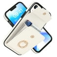 thumbnail image 5 of Wallet Case Compatible with iPhone 15 Plus, Case with Card Holder,with a strap, RFID Blocking Leather Cover 360°Rotation Ring Kickstand Protective Bumper Designed for Apple iPhone 15 Plus,White, 5 of 10