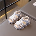 thumbnail image 5 of YunPes Toddler Girls Gladiator Sandals Hook and Loop Soft Sole Flats with Lace Flower Patch Summer Casual Lightweight Shoes for Kids, 5 of 9